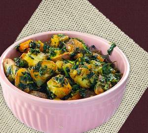 Methi Aloo Sukhi Bhaji + 4 Chapati With Desi Ghee+Bundi Rayta