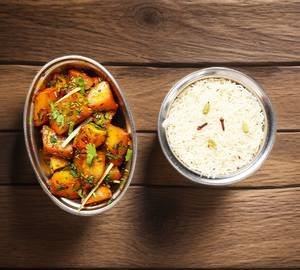 Jeera Rice With Aloo Jeera