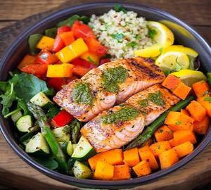 Fish with Brown Rice and Veggies