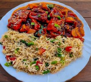 Veg Fried Rice with Chilli Gobhi