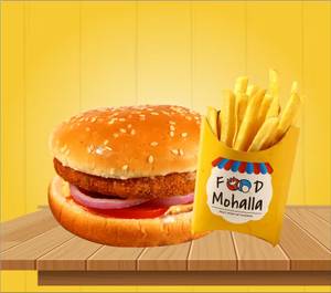 Aloo Tikki Burger+Peri peri Fries