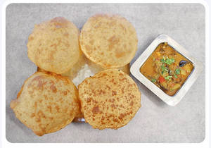 Aloo Baingan With 4 Puri