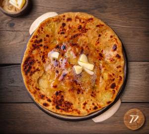 Onion Paratha With Curd ( 2 Pcs)