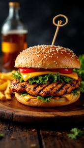 Tandoori chicken burger