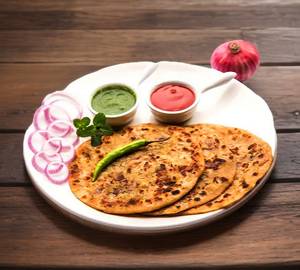 Paratha bhunjia + salad