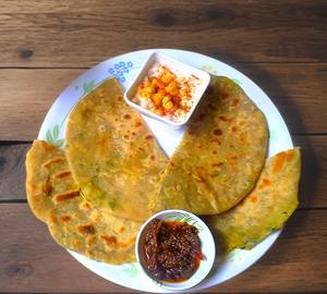 1 Paneer Masala Paratha With 1 Ajwain Paratha And 1 Namak Mirch Paratha
