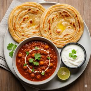 Chole/Chana Masala + 3 Butter Wheat Paratha