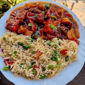 Chilli Paneer + Fried Rice