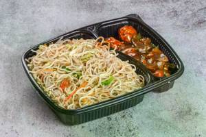 Veg Noodles [ 500 mL] with Chicken Manchurian [2 Pieces]