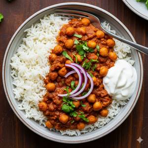Chole/Chana Masala + Rice Bowl