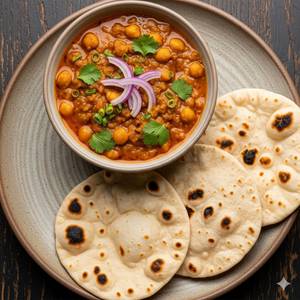 Chole + 3 Plain Fulka Roti