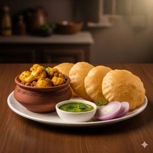 Aloo Gobhi + 4 Poori