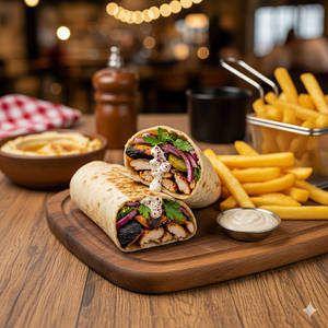 Regular charcoal chicken shawarma