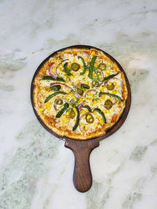 Corn Onion Capsicum Pizza