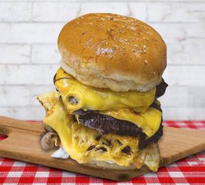 Three Tier Chicken BBQ Cheese Burger