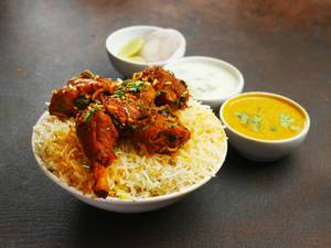 Chicken fry piece biryani