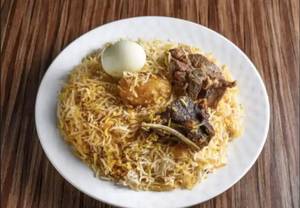 Kesar mutton biryani with raita
