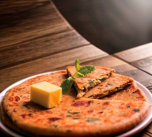 Matar onion paratha