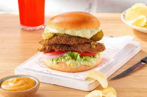 Pesto Fried Chicken Burger
