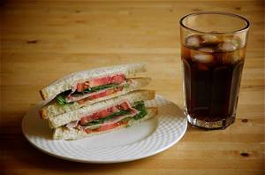 Veg Sandwich (Veggies ) With Coke