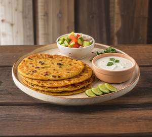 Aloo matar onion paratha