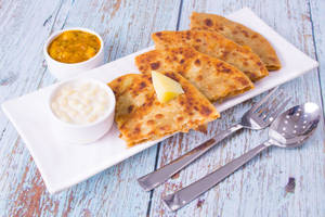 1 vanilla ice cream 60 mi  and  1 aloo ka paratha and sabji