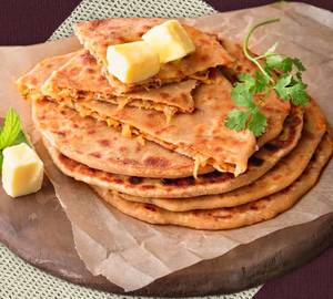 Matar gobi onion paratha