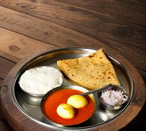 Egg curry thali