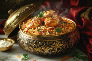 Kolkata Dum Chicken Aloo Biryani 2 Pieces