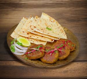 Chicken shami kebab with rumali roti