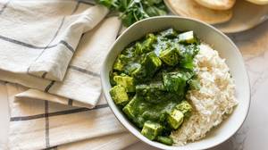 Palak Paneer Chawal With Butter