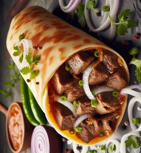 Double Mutton Boti Kabab With Egg Roll