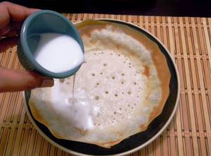 Aappam with coconut milk