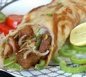 Double Mutton Boti Kabab Double Egg Roll