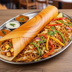 Paneer Dosa + Veg Chow mein                                                                               