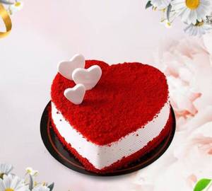 Heart shape red valvet cake