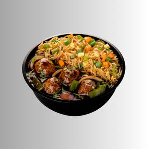Fried Rice - Egg + Veg Manchurian (dry )