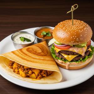 Mysore Dosa + Maharaja.burger                                                                               
