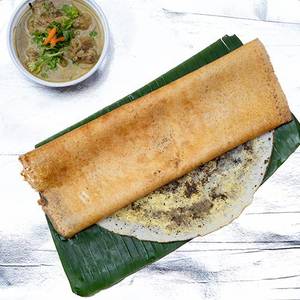 Egg Dosa + Chicken Curry