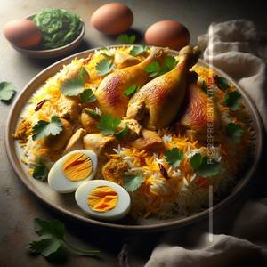 Chicken Biryani With Egg          