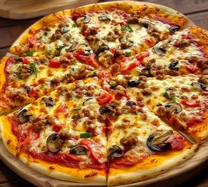 Gold Corn And Black Olive Pizza
