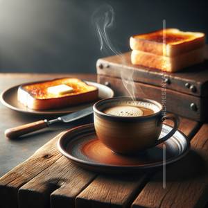 Hot Coffee with Butter Tost