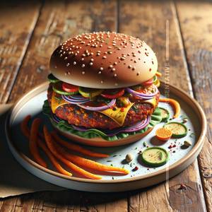 Veg. achari burger 