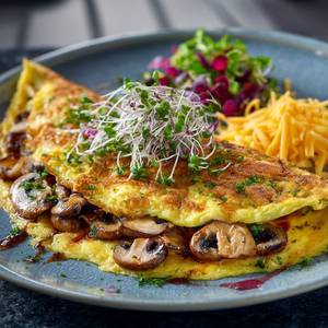 Mushroom & Cheese Gourmet Omelette