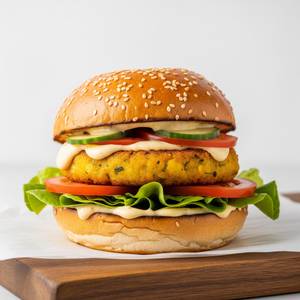 Aloo Tikki Cheese Burger