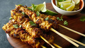 Peanut Chicken Kebabs