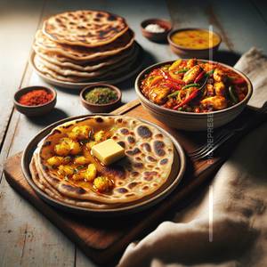 1 Aloo Paratha + 1 Chicken Chilli                                                                                                     
