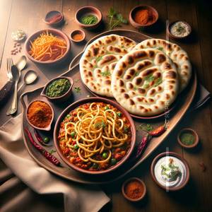 1 Sev Bhaji + 3 Plain Naan