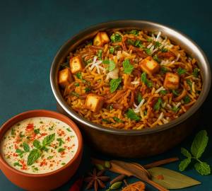 Choupati Biryani with Burani Raita