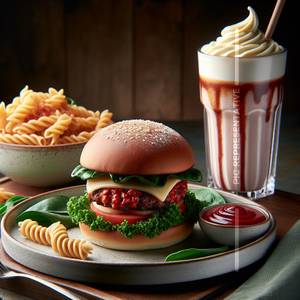 Junior Burger+Red Sauce Pasta+Vanilla Shake